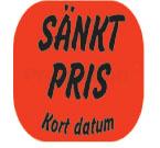 Etikett info Sänkt pris/kort datum