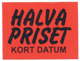 Etikett info Halva priset kort datum