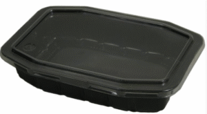 Mikroform Svart med lock 800ml PP (215x147x37)