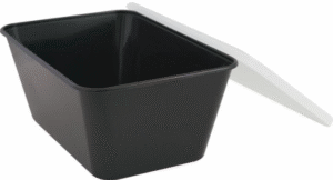 Mikroform Svart med lock 750ml PP