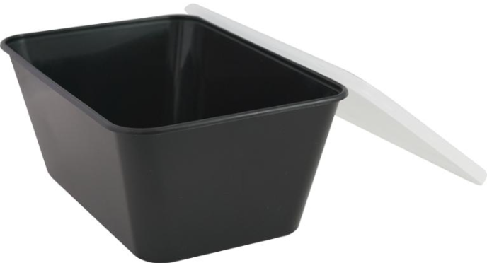 Mikroform Svart med lock 750ml PP