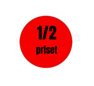 Etikett info rund 40mm 1/2 priset