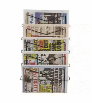 Tidningsställ 5 fack svart